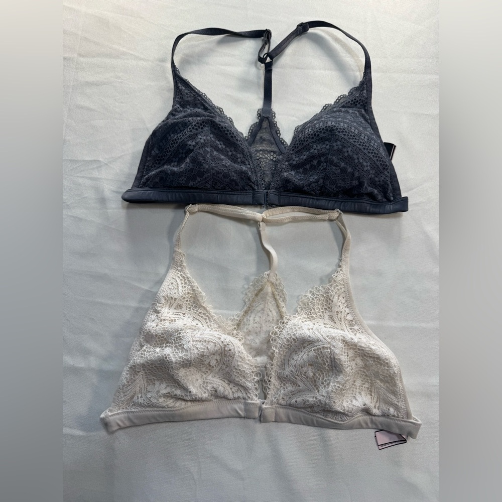 Victoria's Secret Lace Bralette Bundle Racerback Front Close Soft Stretch Set